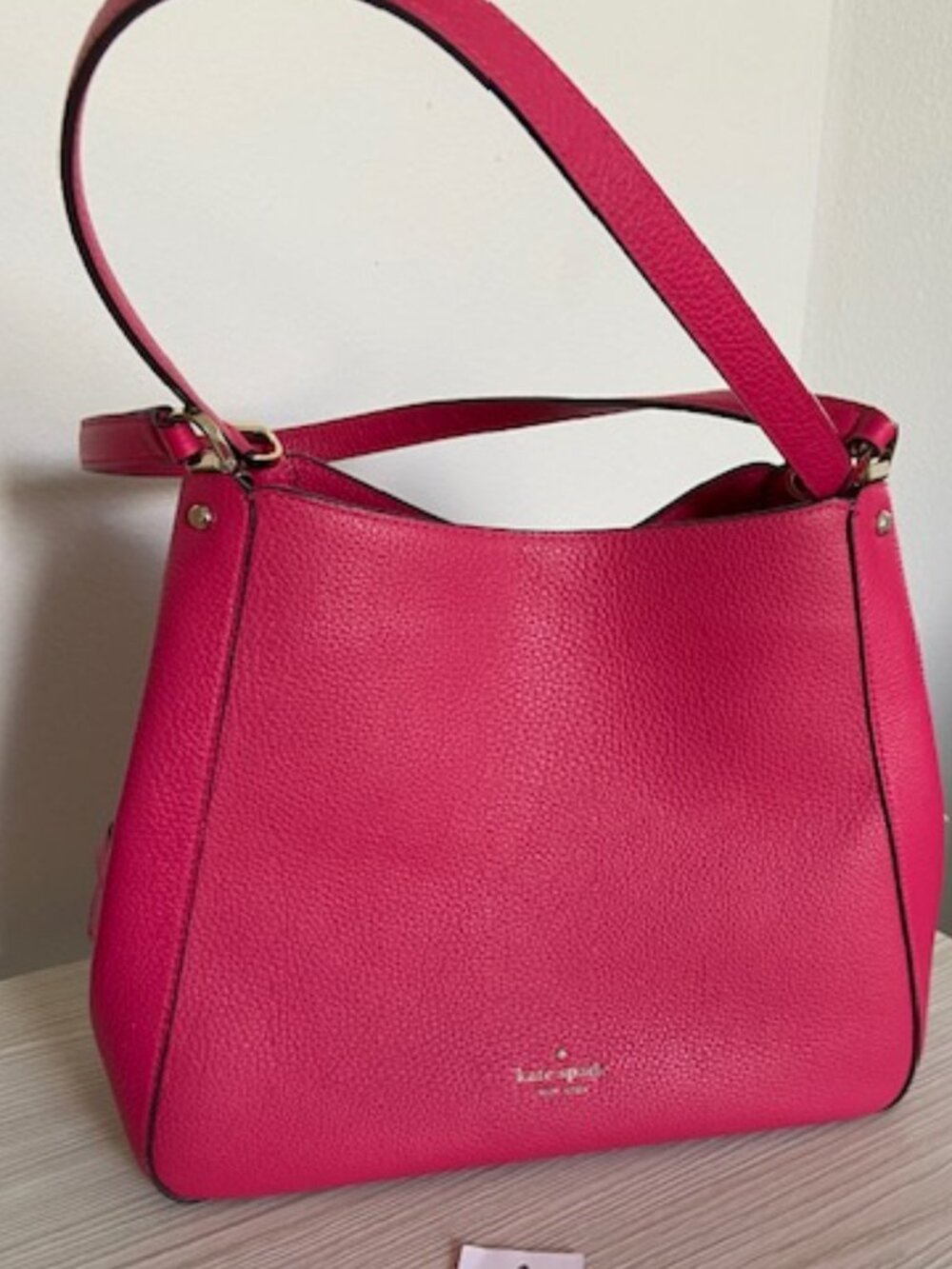 Kate Spade Leila Medium Triple Compartment Bright Rose Shoulder Bag